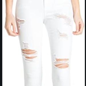 White Distressed Skinny Jeans Cello